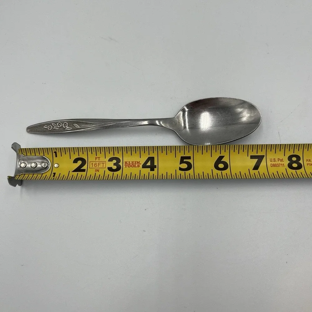 Vintage MCM Radiant Rose Superior Stainless Made In USA Set Of 6 Tablespoons
